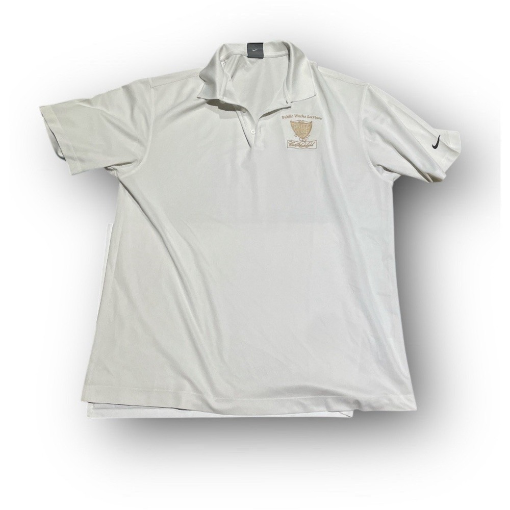 Beverly Hills Public Works Services Nike Polo Shirt White‎ Sz XL White Men 23x32